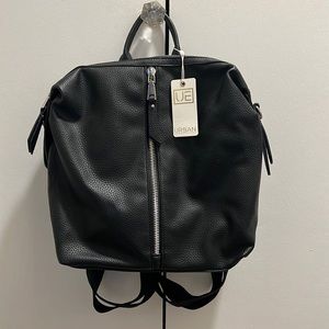 Urban Expressions Vegan Black Kenzie Back Pack and Convertible Shoulder Bag